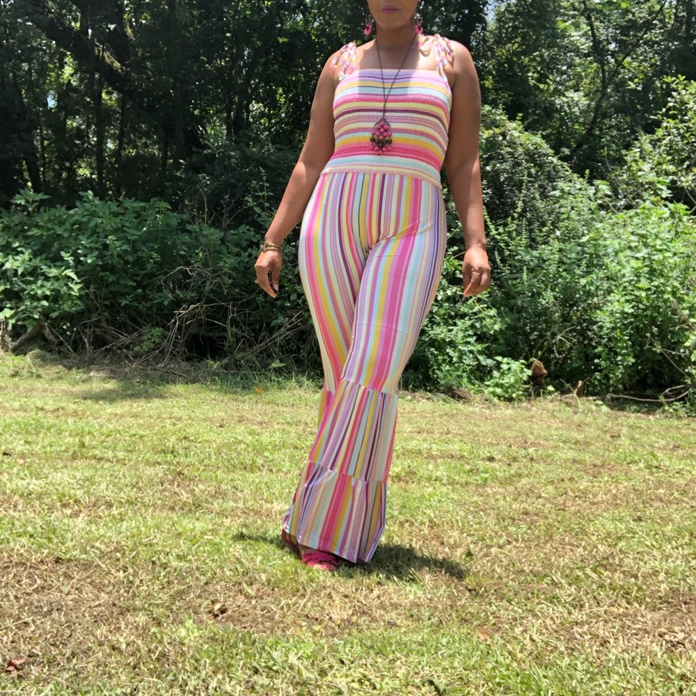 Pink Stripe Flare Jumper